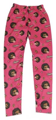 Fuchsiové legíny s potiskem Shein 