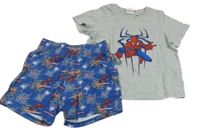 Šedo-modré pyžamo se Spider-manem 