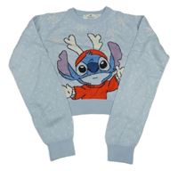 Světlemodrý crop svetr se Stithcem H&M