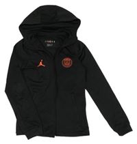 Černá sportovní propínací mikina s logem a kapucí - Paris Saint-Germain Nike Jordan