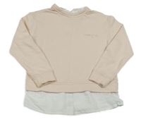 Světleoranžová mikina se všitou halenkou a nápisem La Redoute