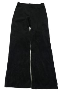 Černé sametové kalhoty H&M