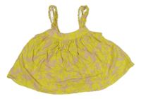 Žluto-béžový vzorovaný volný top Next 