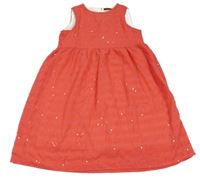 Korálové pruhované šaty s flitry Pulmark