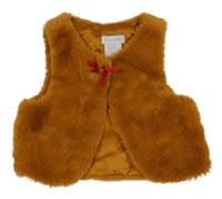 Medová kožešinová podšitá vesta Tahari