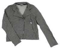 Šedý melírovaný teplákový crop křivák H&M