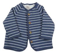 Tmavomodro-bílá pruhovaná propínací mikina Next