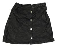 Černá koženková propínací sukně H&M