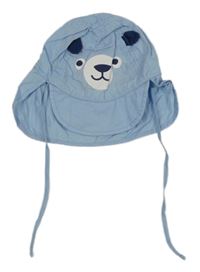 Světlemodrá plátěná kšiltovka s medvídkem 