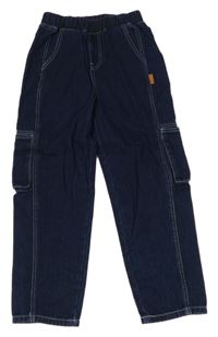 Tmavomodré cargo rifle Shein