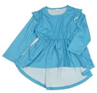 Tyrkysová tunika s volánky 