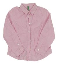 Růžovo-bílá proužkovaná halenka Benetton 