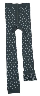 Tmavošedé punčochové zateplené legíny s kapičkami Tchibo