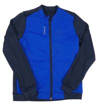 Kobaltově modro-tmavomodrá propínací mikina Decathlon