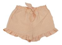 Oranžovo-bílé kostičkované sukňové kraťasy Primark 