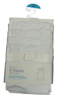 Nové - 4pack - Bílý nátělník Primark