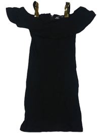 Černé šaty s volánkem a flitry Bonprix