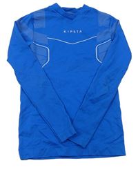 Modré funkční sportovní thermo triko s logem KIPSTA