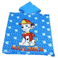 Modrá froté pončo osuška s PAW PATROL - Marshall a kapucí