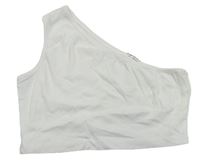 Bílý asymetrický crop top SHEIN