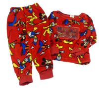 Červené plyšové pyžamo s Mickey s kamarádky Disney