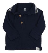 Tmavomodré mikinotriko s límečkem s pruhy F&F