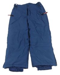 Tmavomodré šusťákové zimní oteplovačky 