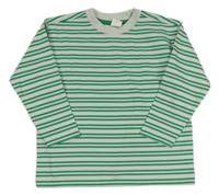 Bílo-tmavozelená pruhovaná mikina HEMA