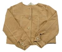 Hnědá semišová podšitá crop bunda H&M