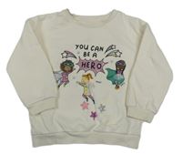 Smetanová oversize mikina se superhrdinkami F&F