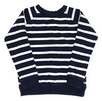 Tmavomodro-bílá pruhovaná mikina M&S