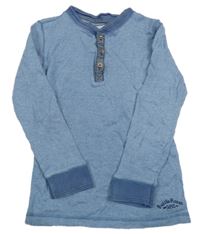 Modro-bílé melírované triko s nápisem H&M