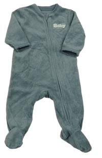 Šalvějový žebrovaný sametový overal s nápisy KIABI