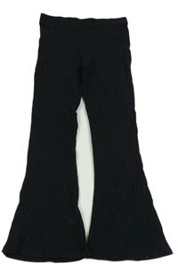 Černé žebrované flare kalhoty George