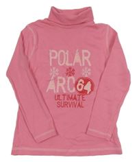 Růžový funkční rolák s nápisy a číslem a vločkami crivit