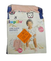 Nové - 2x - Body - Bílé s pejsky, světlerůžové s tučňáčkem zn lupilu