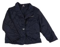 Tmavomodrá šusťáková jarní zateplená bunda