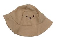 Světlehnědý melírovaný plátěný klobouk s čumáčkem