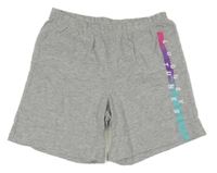 Šedé melírované kraťasy s nápisy - LOONEY TUNES