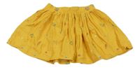 Hořčicová sukně s kytičkami a knoflíky LC WaIKIKI