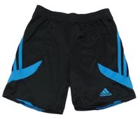 Černo-modré funkční sportovní kraťasy Adidas