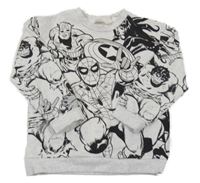 Světlešedá melírovaná mikina s Avengers H&M