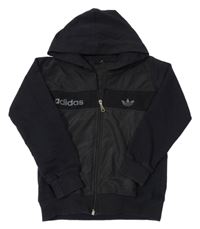 Černá propínací mikina s kapucí Adidas