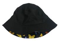 Černý plátěný oboustranný klobouk