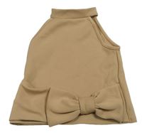 Hnědý crop top s mašlí River Island