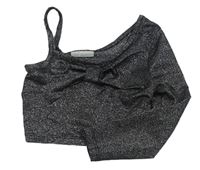 Černo-stříbrné crop triko Matalan