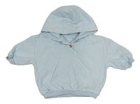 Světlemodrá oversize mikina s knoflíky a kapucí George
