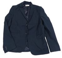 Tmavomodré slavnostní vlněné sako H&M