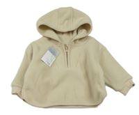 Nové - Béžová fleecová mikina s kapucí zn. Primark