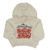 Smetanová hudební oversize mikina s potiskem a kapucí - The Rolling Stone Primark